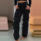 Y2K Bright Drill Women's High Waist Jeans Denim Work Pants Pocket Casual Baggy Streetwear Chic Daily Trousers 2025/2026 Spring Summer