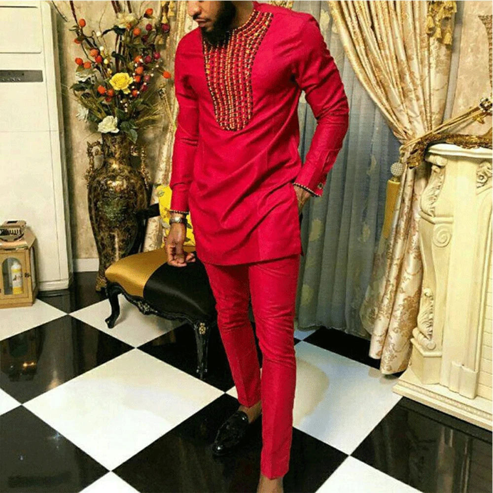 2026 new traditional men's suit luxury gentleman's shirt suit casual travel banquet men's two-piece set fashionable men's suit