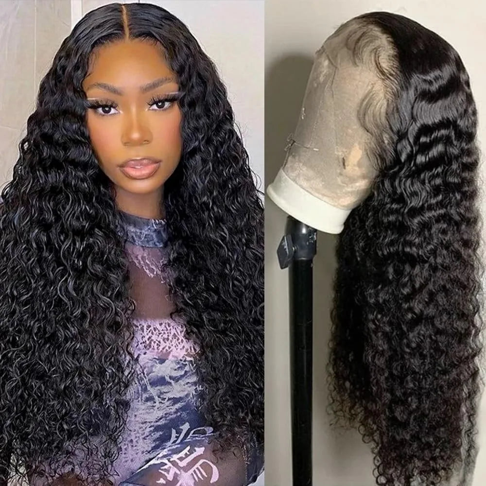 Rose Pink Small Curls Lace Front Wig 13x4 HD Deep Wave Frontal Wig for Women Synthetic Lace Frontal Wig Pre Plucked Daily
