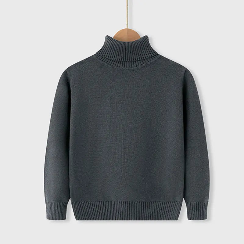 2026 Autumn Winter Children's Cotton Sweater Full Sleeve Turtleneck Knitwear Baby Boys Girls Clothing Warm Soft Jumper Pullovers