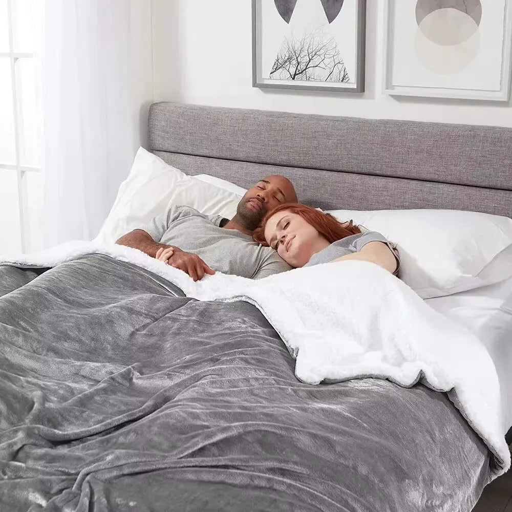 1Pc 130X160cm Sherpa Fleece Blanket Thicken Soft Warm Bed Sofa Throw Blankets Microfiber Winter Bed Blanket for Camping