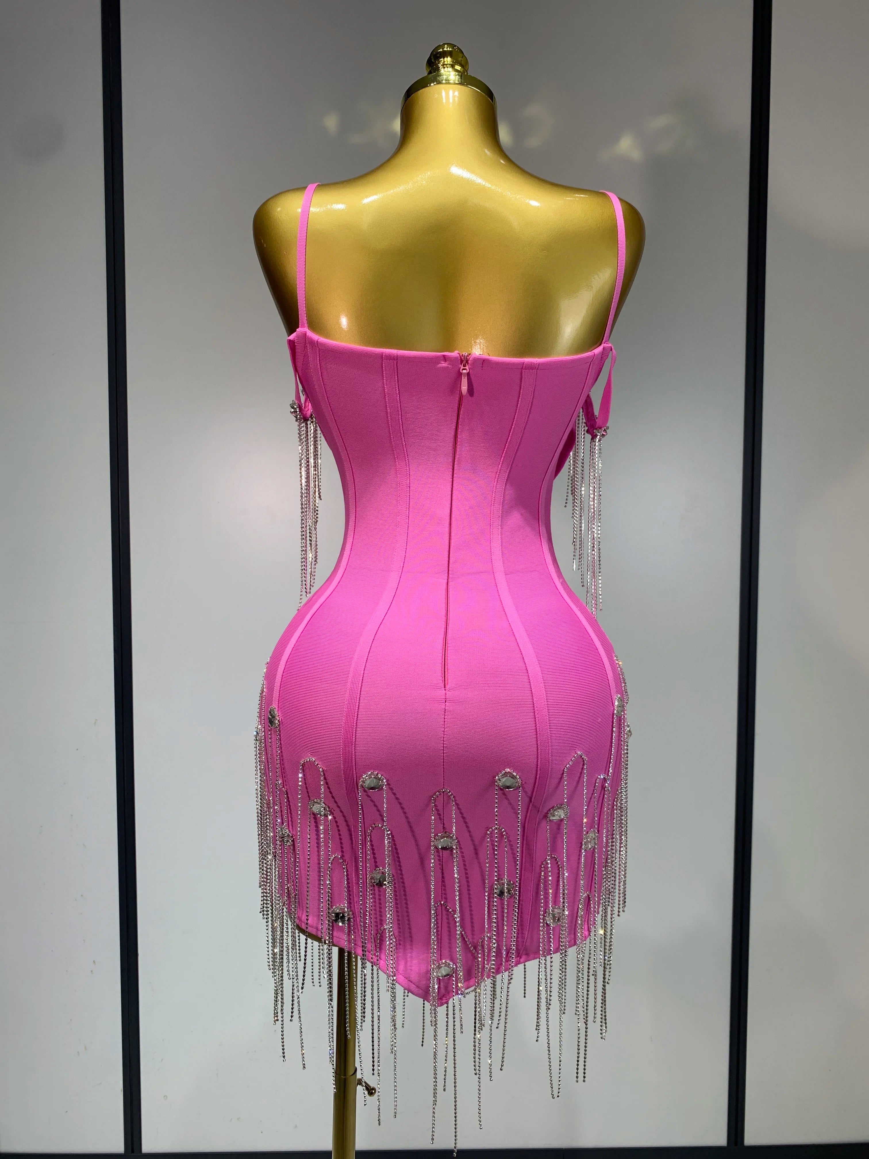 Women Sexy Backless Spaghetti Strap Bodycon Sleeveless Bandage Dress 2025 Elegant Prom Gown Club Evening Party Birthday Dresses