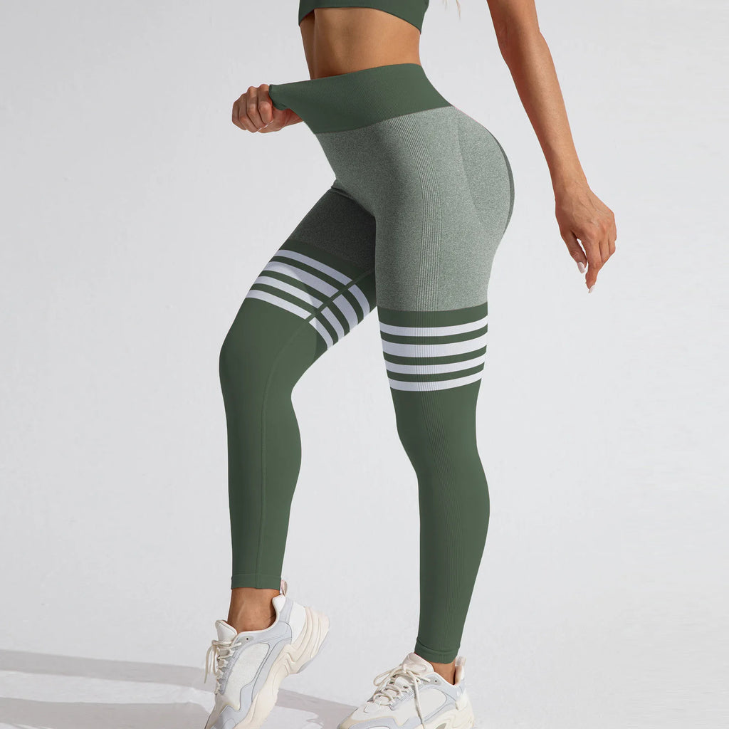 V Back Yoga Leggings – High Waist Scrunch Pants