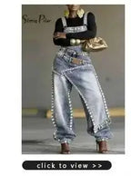 SHENGPALAE European And American Style Loose Solid Color Printed Button Straight Leg Jeans For Women 2026 Spring New 05E01378