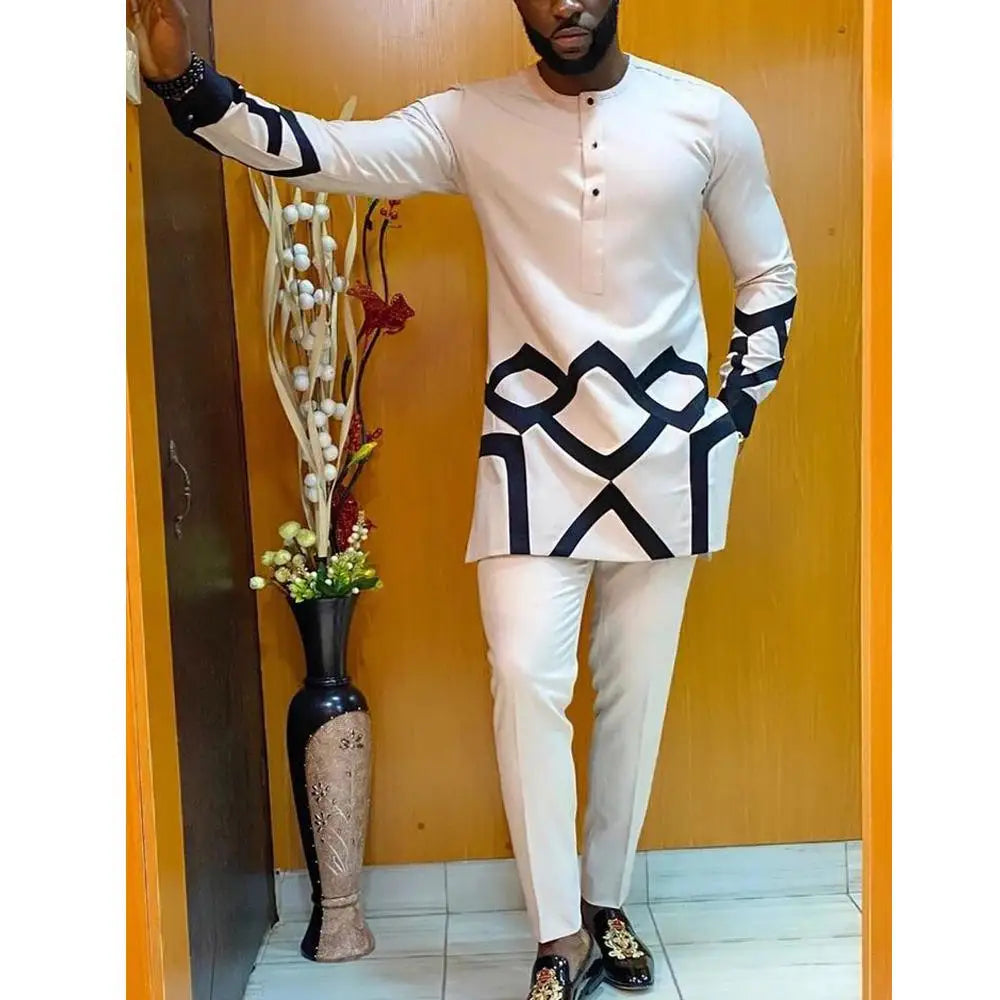 2026 new traditional men's suit luxury gentleman's shirt suit casual travel banquet men's two-piece set fashionable men's suit