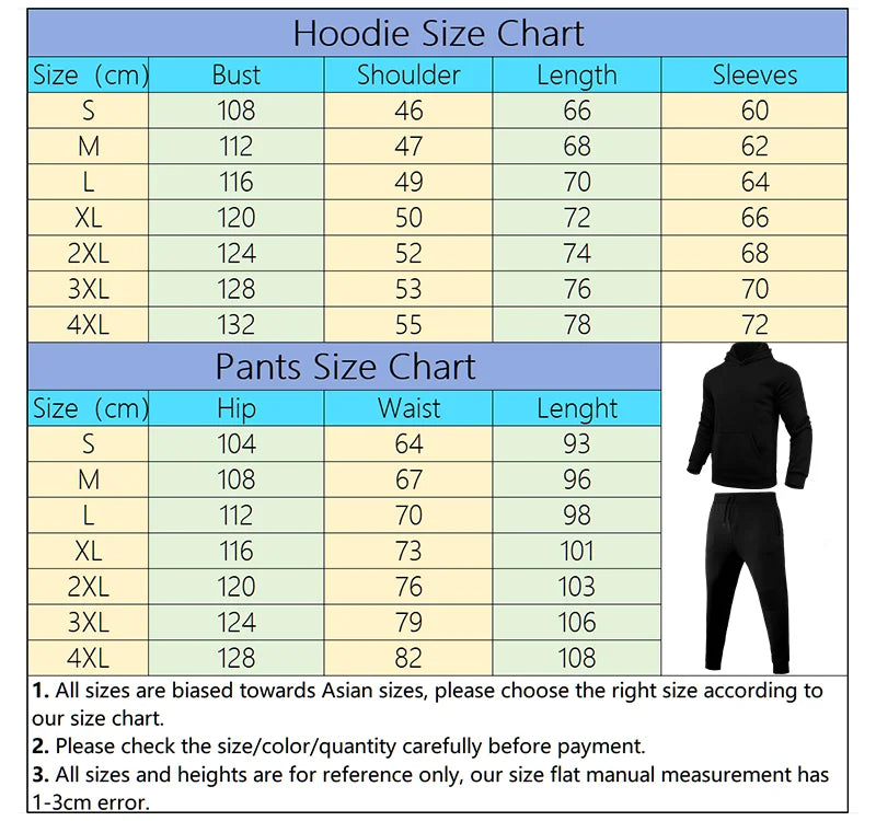 Men's Tracksuit Printing Casual Hoodies Sweatshirts Outfits Outdoors Gym Sports Jogging Clothing Autumn Winter Fitness 2 Pcs Set