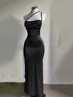 Sexy Hot Girls Slim Spaghetti Strap Long Dresses Women Solid Color Backless Package Hip Bodycon Slit Dress Party Club Vestidos