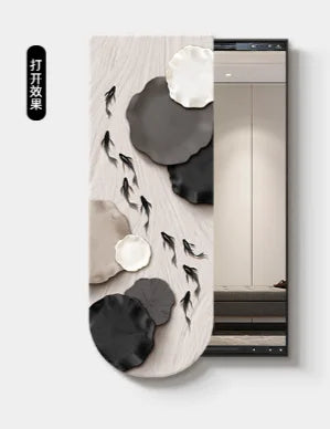 Bathroom Rectangle Mirror Organizer Creative Black Wall Mirror Bedroom Ornament Decorazioni Casa Home Furniture Accessories