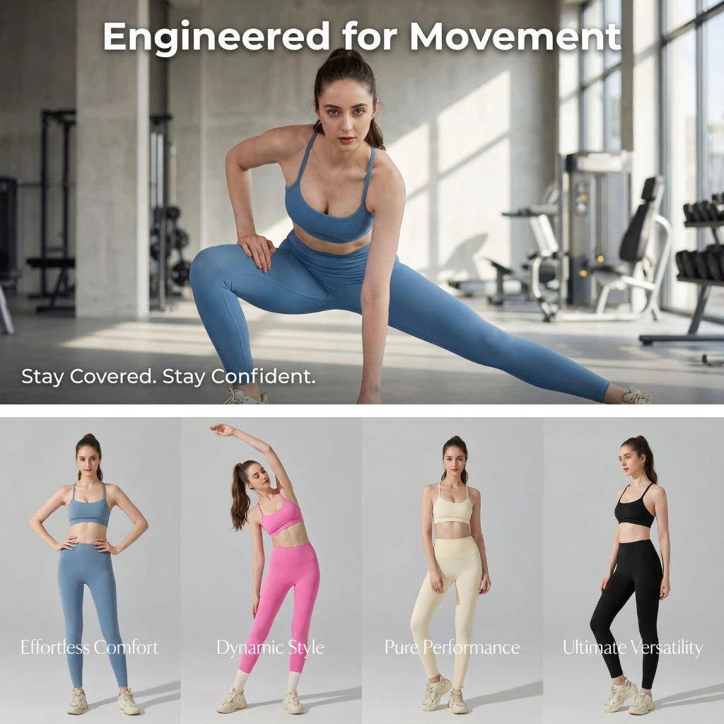 Women's Matching Activewear Set Sports Bra & High Waist Leggings 2-Piece Workout Outfit Gym Clothes for Yoga, Running & Fitness