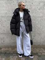 Women Winter Cotton Coat 2025 New Women Loose Cotton Padded Jacket Solid Hooded Parkas Coat Female Puffer Coat Winter Outwear