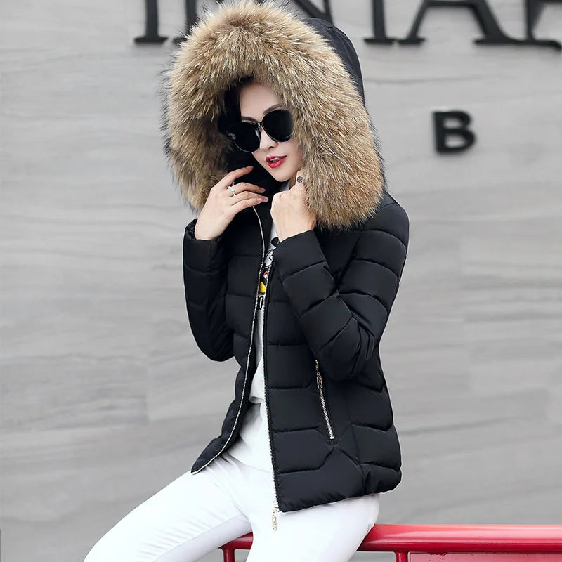 2026 Faux Fur Parkas Women Down Jacket clothes Womens Parkas Thicken Outerwear hooded Winter Coat Female Jacket Cotton padded