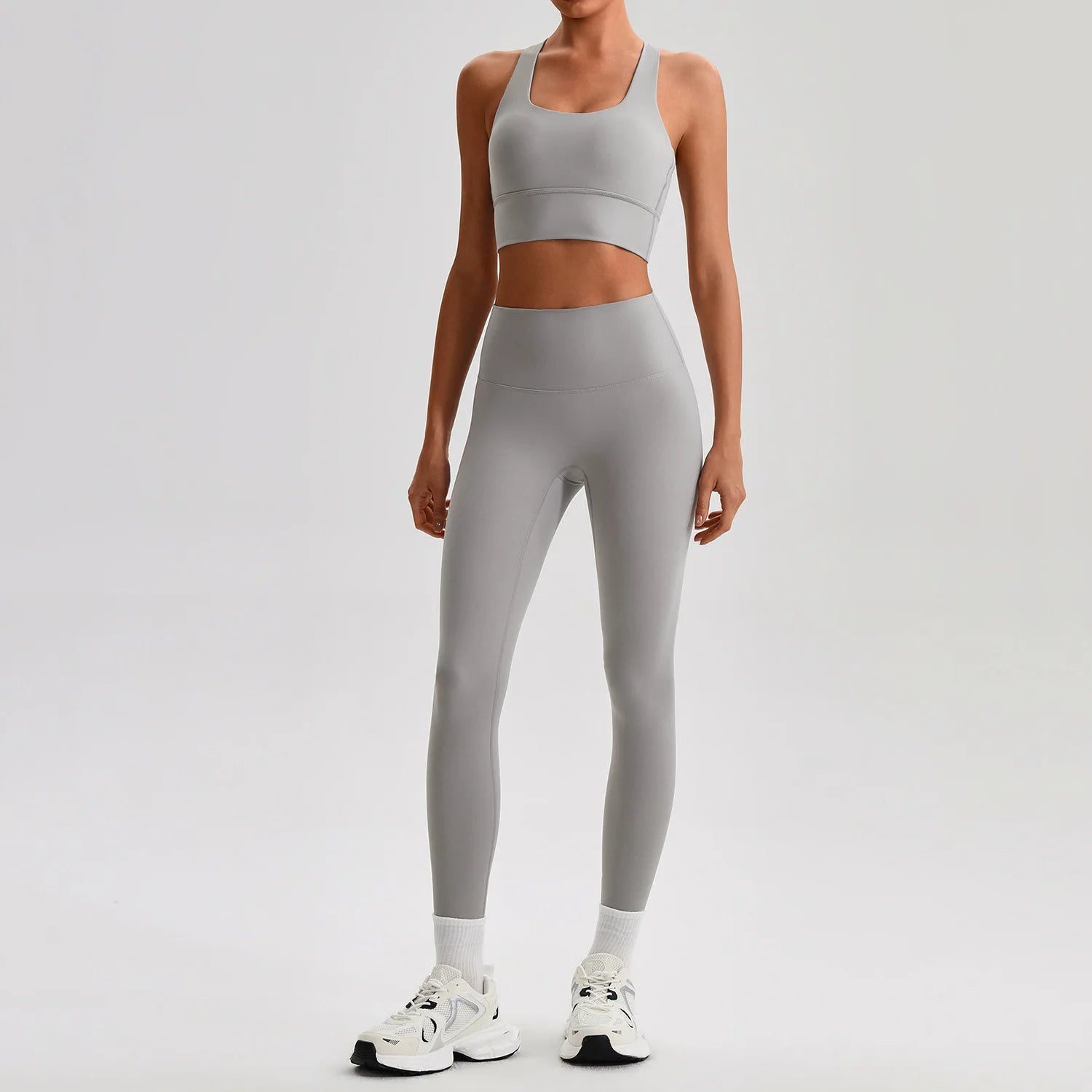 Women's Gym Workout Yoga Outfit Sets Naked feel fabric Beautiful Back Bra outdoor Running Fitness Butt-lifting Yoga Pants Suit