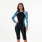 Women Swimsuit With Sleeve Female One-Piece Bathing Suit Summer Beachwear Swimming Costume Woman Full Swimwear Surfing Suit