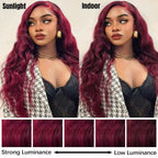 Burgundy 99J Body Wave Lace 13x6 HD Front Wigs Human Hair Pre Plucked with Baby Hair 13x4 Lace Front Wigs for Black Women