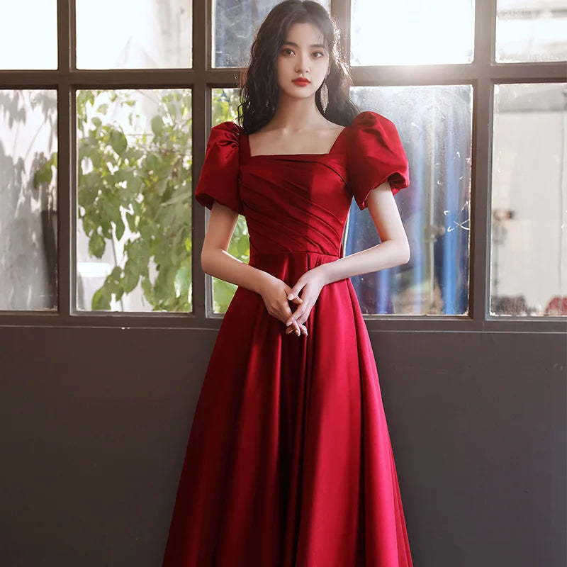 Wedding Dress Party Dresses  New Red Style Retro Bridal Princess Engagement Evening Dress Main image
