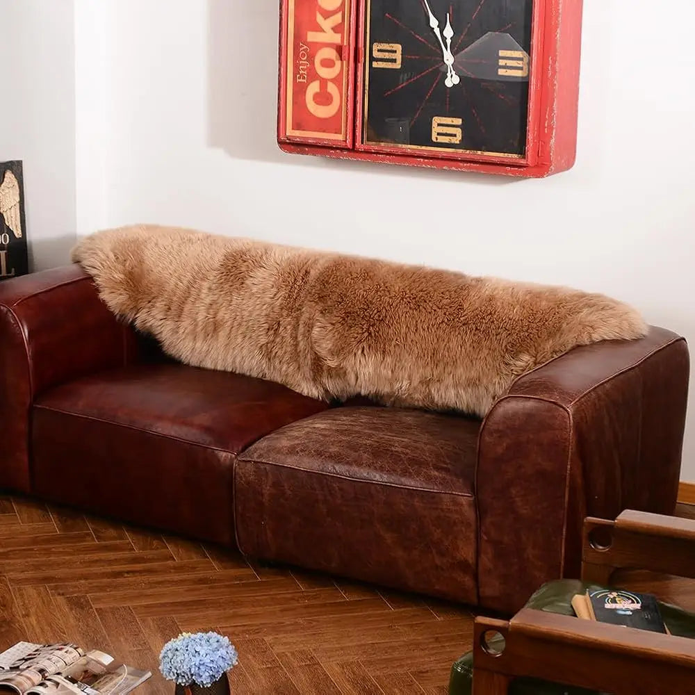 Genuine Sheepskin Area Rug Wool Rug Fur Carpet Fluffy Shaggy Fur Rug For Living Room Kids Bedroom Real Sheepskin Throw Lambskin