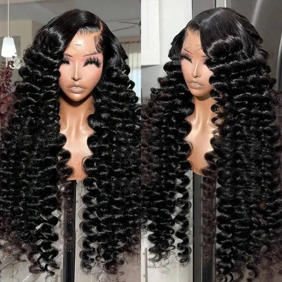 200 250 Density Water Wave 13x4 13x6 Hd Transparent Lace Front Wigs For Women Deep Wave Lace Frontal Wigs Curly Human Hair Wigs Secondary image