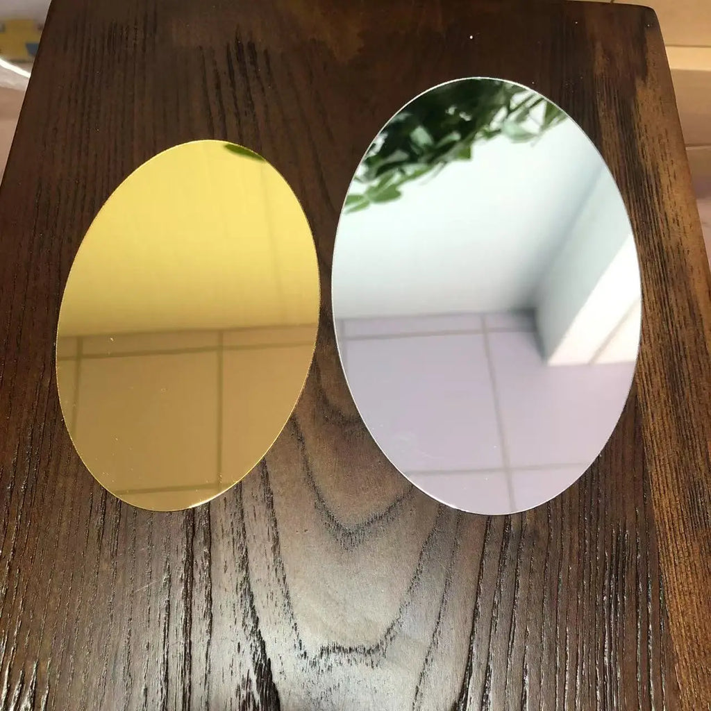 10pcs 3D Wall Sticker Mirror Oval  Acrylic High-definition tough Wall Sticker Home Bedroom Bathroom Self-adhesive Mirror