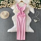 Chic vintage floral Three-dimensional Elegant Fairy korean fashion autumn Sundress women clothing