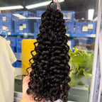NABI Pre-Separated Crochet Human Hair Bundle Miracle Knots Braiding 14-18inch Water Wave Curly 100% Human Hair for Women