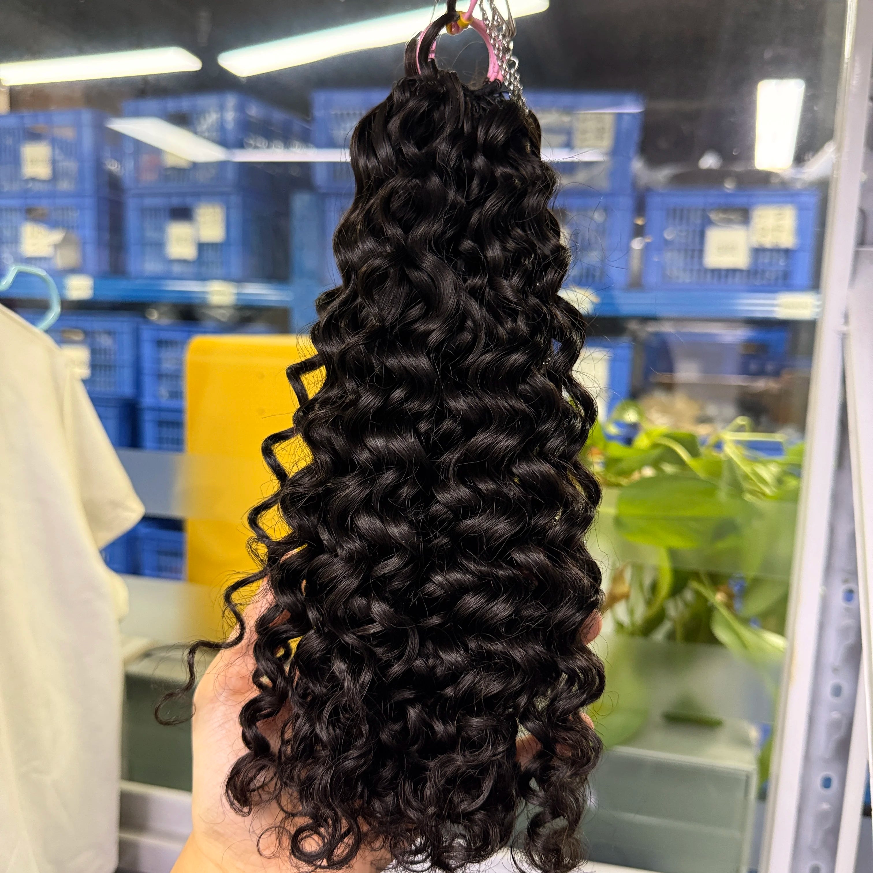 NABI Pre-Separated Crochet Human Hair Bundle Miracle Knots Braiding 14-18inch Water Wave Curly 100% Human Hair for Women