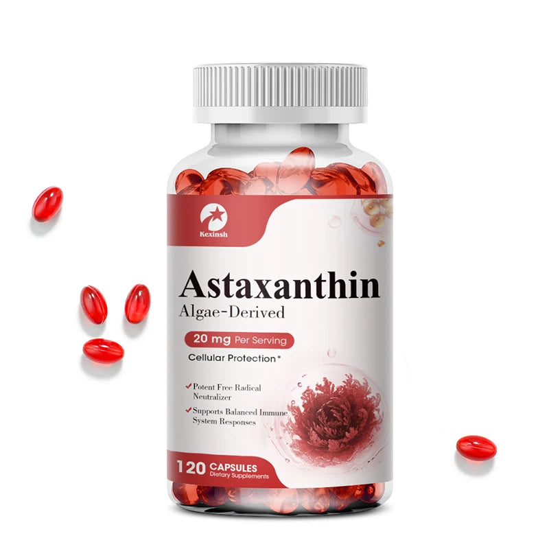 Kexinsh Astaxanthin Capsules 20mg Promotes Cardiovascular Health and Accelerates Metabolism supporting Eye, Joint & Skin Health Main image