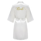 Wedding Bride Bridesmaid Robe Dressing Gown Sexy Women Bathrobe Nightgown Short Sleepwear Casual Flower Kimono Geisha M L XL