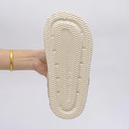 Waterproof Eva Furry Mules Slippers Women 2025 Winter Metal Buckle Warm Plush Slippers Soft Thick Bottom Non Slip Indoor Slides