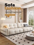 Italian Minimalist Sofa Modern Luxury Living Room Couch Straight Sofa Set Persons Genuine Leather Upholstered Furniture JT40