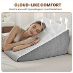 Wedge Pillow, Body Pillow For Sleep Apnea, Neck Relief, Post Surgery, Sleeping Comfort, Acid Reflux, Heartburn, Back Relief And Snoring, 12Inch