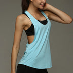 Women's Tank Tops Blouse Loose Sleeveless Shirt Gym Yoga Vest Training Running Vest Women Gym Tank Top 2025 New