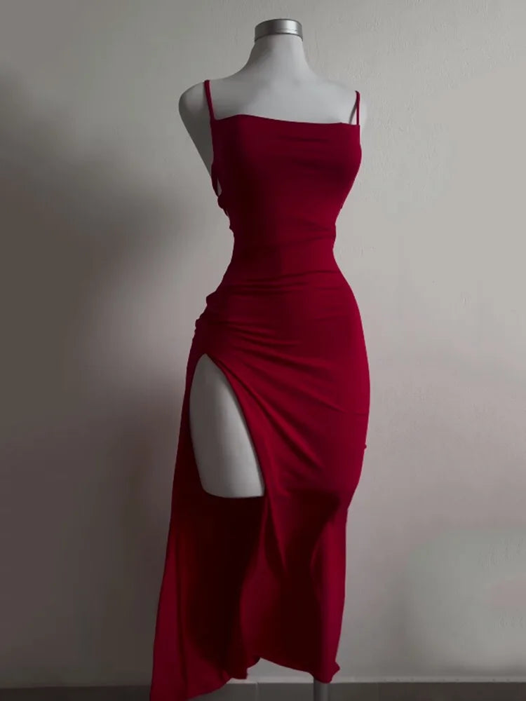 2026 explosive new dress summer high sensibility halter strap Spice Girl bag hip dress
