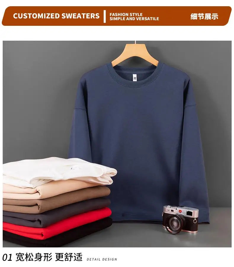 Customizable Thick Sweatshirt for Man Women Plain Hoodie Sweater Autumn Winter Fleece Sweatshirts Logo Original Design