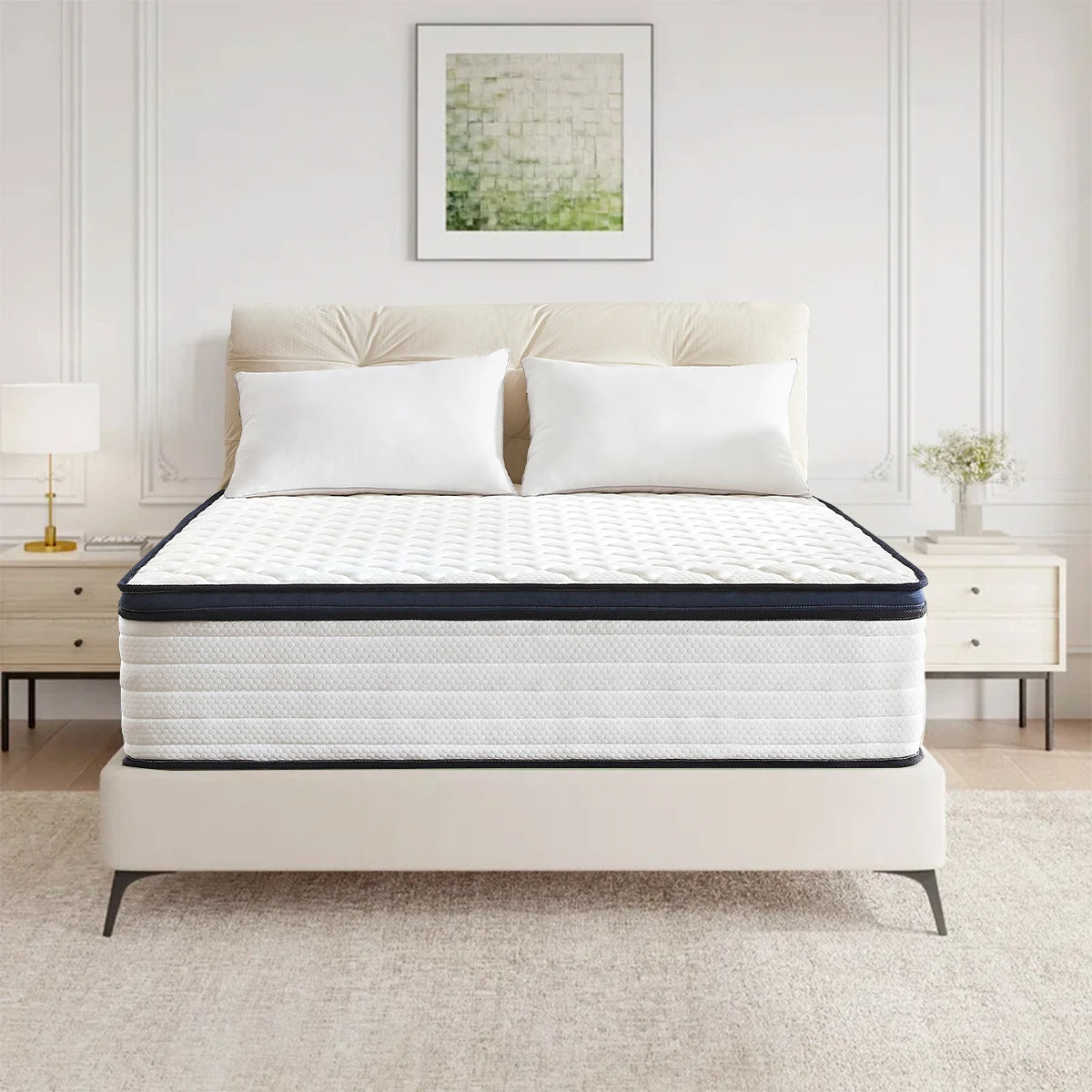 Queen Size Mattress Gel Memory Foam Hybrid Mattress , Pressure Relief, Medium Firm Comfort, Motion Isolation, Mattress in a box Main image