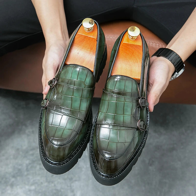 Man Shoes Genuine Leather Men Casual Shoes Business Formal British Style Luxury Male Loafers For Men Green Plus Size 38 44 45 46 Main image