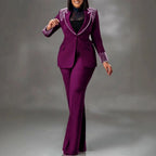 2 Pieces Women's Sets Autumn Winter Long Sleeve Pearl Blazers Suit Tops And Pants Suits Two Piece Set Tracksuit Outfit 2026