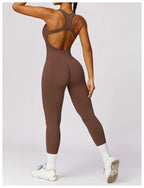 Sexy Back V Jumpsuit Gym Set Women Training Yoga Suit Sportswear Women Sports Jumpsuit Fitness Rompers Stretch Workout Bodysuits