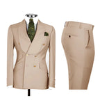 Men's Double Breasted Tuxedo Suit Shawl Lapel Slim Fit 2 Piece Blazer & Pants Formal Business Luxury Suits Casual Wedding Groom