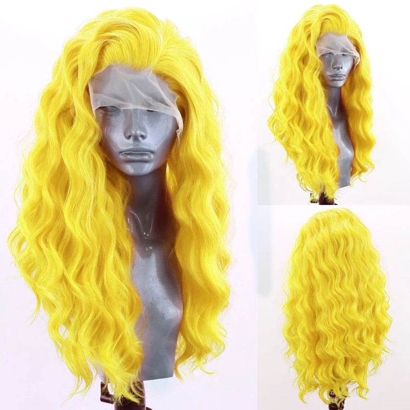Charisma Synthetic Lace Front Wigs For Women Long Curly Lace Front Wig Natural Hairline Pre Plucked Pink Grey Wig Cosplay