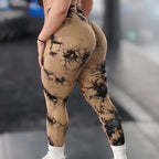 Tights Women Tie Dye Leggings High Waist Lifts Butt Tummy Control Push Up Seamless Yoga pants Ladies Workout Gym Clothing