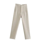 HXAO Fashion Office Wear High waist Pants for Women Formal Pants Office outfits Pencil Trousers Black Pink White Ladies Pants