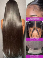 250 Density 13x6 HD Bone Straight Lace Front Wigs Human Hair Brazilian 40 42 Inch Glueless Lace Frontal Human Hair Wigs For Wome