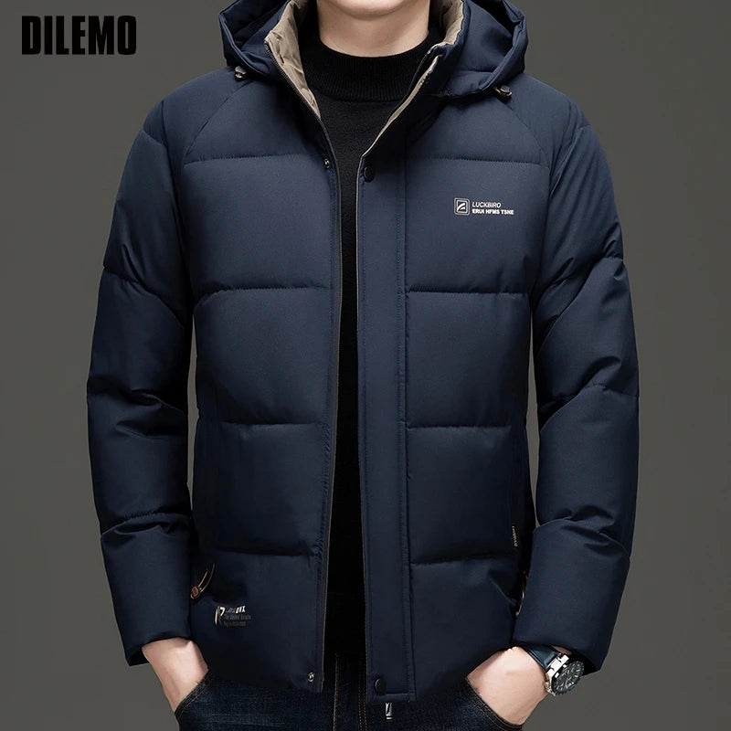 Top Grade Designer New Brand Men Parka Jacket Thick Casual Fashion Hooded Cropped Windbreaker Quilted Bubble Coats  Mens Clothes Main image