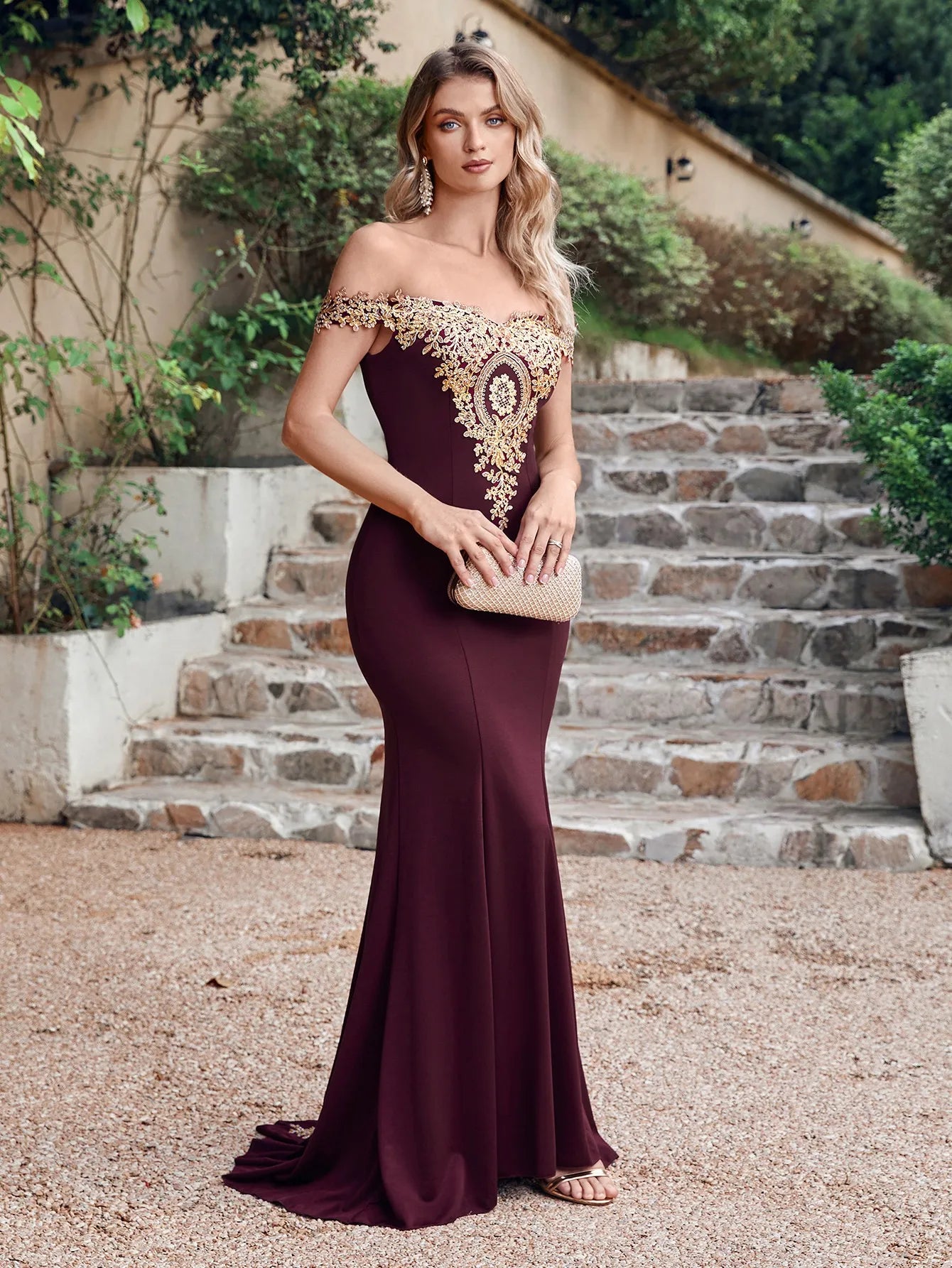 Women Evening Dresses Evening Prom Formal Gowns Wedding Party Long Dress Lace Applique Off Shoulder Dresses Gala
