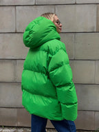 Women Winter Cotton Coat 2025 New Women Loose Cotton Padded Jacket Solid Hooded Parkas Coat Female Puffer Coat Winter Outwear
