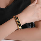 ZAKOL New INS Trendy Peach Heart Titanium Steel Bracelet for Women Men European and American Style Wide Bracelets Jewelry
