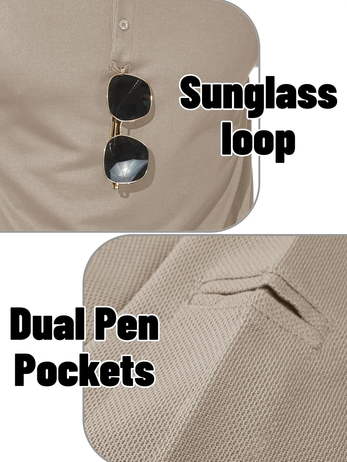 TACVASEN Men Outdoor T-shirts Work Polos Summer Quick Dry T-shirts Long Sleeve Lightweight Golf T-shirts Tee Tops