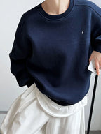 Autumn New Casual Loose Solid Hoodie Women's Embroidered Long Sleeve Top With Velvet