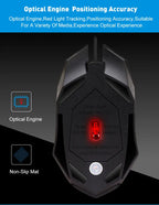 Latest high-quality ergonomic gaming mouse, suitable for desktop and laptop computers, 4-button USB RGB backlit mouse
