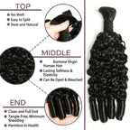 Human Hair Bulk Boho Braids Burmese Curly Bundles Human Hair Bulks For Bohemian Knotless Braiding Virgin Crochet Hair Extensions